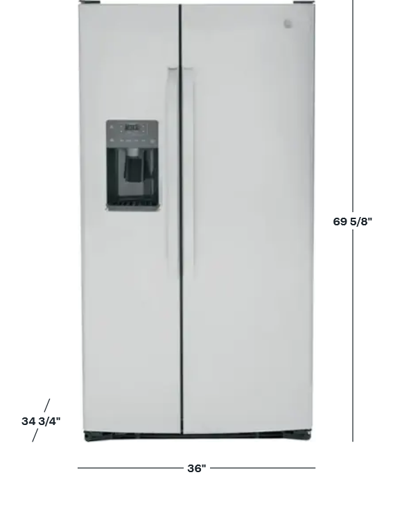 GE 25.3 Cu. Ft. Side-by-Side Refrigerator with External Ice & Water Dispenser - Stainless Steel — image 2