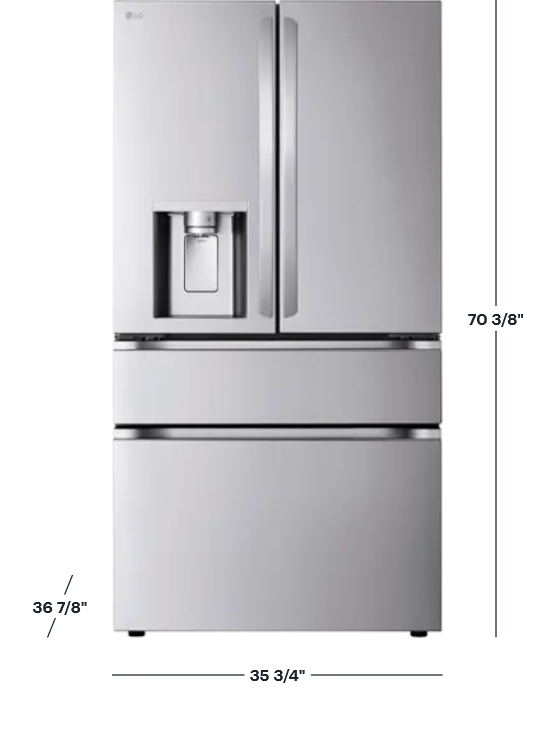LG Standard-Depth MAX 28.6 Cu. Ft. 4-Door French Door Smart Refrigerator with Full-Convert Drawer - Stainless Steel — image 2