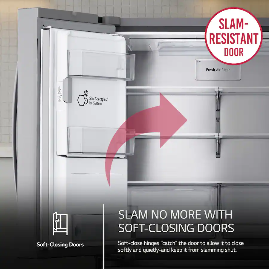 LG Standard-Depth MAX 28.6 Cu. Ft. 4-Door French Door Smart Refrigerator with Full-Convert Drawer - Stainless Steel — image 3