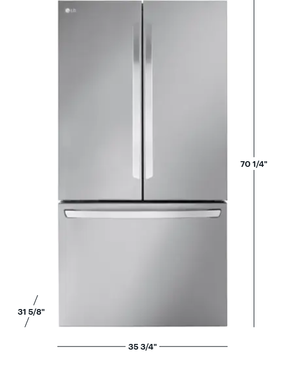 LG Counter-Depth MAX 26.5 Cu. Ft. French Door Smart Refrigerator with Internal Water Dispenser - Stainless Steel — image 2