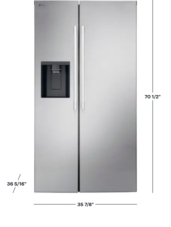 LG 26.6 Cu. Ft. Side-by-Side Smart Refrigerator with External Ice and Water - Stainless Steel — image 2