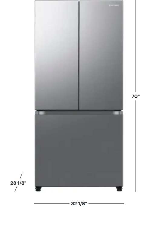 Samsung 17.5 Cu. Ft. 3-Door French Door Counter Depth Smart Refrigerator with Twin Cooling Plus - Stainless Steel Look — image 2