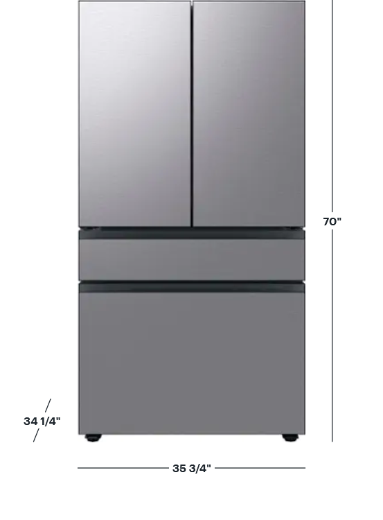 Samsung BESPOKE 29 cu. ft. 4-Door French Door Smart Refrigerator with Beverage Center - Stainless Steel — image 2